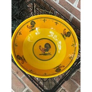 Le Cadeaux Melamine Provence Rooster Salad Bowl Large 12"